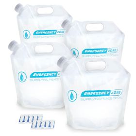 Four 4L Water Pouches with 20 Aquatabs (2 strips of 10)