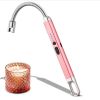 1pc Electric Candle Lighter; Rechargeable Safety Lighter With LED Indicator For Camping BBQ (Rose Golden) 11.8inch