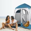 90x90x48" Portable Outdoor Pop UP Camping Shower Tent Enclosure, Shower Shelter, Changing Room, Dressing Tent, 2 Rooms, Instant Tent Blue/White RT