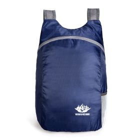 Colorful Folding Bag Backpack Outdoor Travel Large Capacity Sports Backpack (Color: Navy)