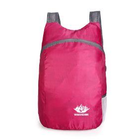 Colorful Folding Bag Backpack Outdoor Travel Large Capacity Sports Backpack (Color: pink)