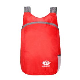 Colorful Folding Bag Backpack Outdoor Travel Large Capacity Sports Backpack (Color: Orange)