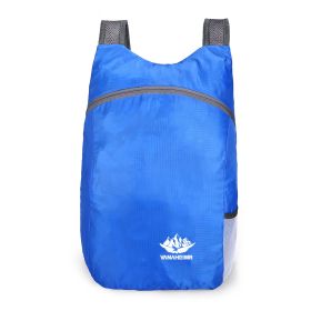 Colorful Folding Bag Backpack Outdoor Travel Large Capacity Sports Backpack (Color: Blue)