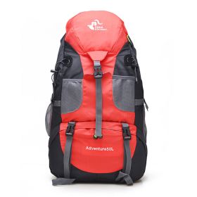 Outdoor Backpack Backpack Hiking Sports Travel Mountaineering Bag (Color: Red)