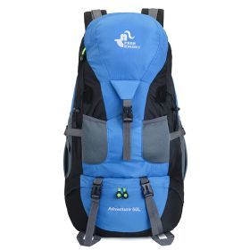 Outdoor Backpack Backpack Hiking Sports Travel Mountaineering Bag (Color: Blue)
