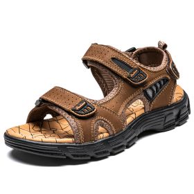 Outdoor Summer Sandals Men Shoes 2022 Big Size 46 Comfortable Sandal Male Sandalias Hiking Chaussure High Quality Shoes Men (Color: Auburn)
