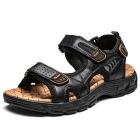 Outdoor Summer Sandals Men Shoes 2022 Big Size 46 Comfortable Sandal Male Sandalias Hiking Chaussure High Quality Shoes Men (Color: Black)