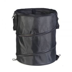 Camping trash can manufacturers directly sell garden folding large household portable garbage bags Korean outdoor products (colour: Clip medium size black size 45 * 55)