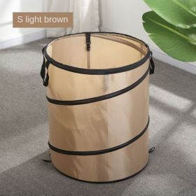 Camping trash can manufacturers directly sell garden folding large household portable garbage bags Korean outdoor products (colour: Clip type small light coffee size 34 * 40)