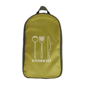 Cooking Utensils Organizer Bag Accessories Mess Pouch Camp Cookware Cooking Utensils Backpacking (Color: Green)