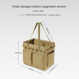 Outdoor tool storage box Camping storage storage bag Large capacity multi-function handbag Storage picnic bag (colour: khaki)