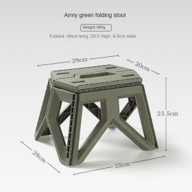 Outdoor Portable Folding Stool Mazar Square Stool Camping Portable Plastic Stool Small Bench Change Shoes Stool Children Fishing Stool (colour: Military green)