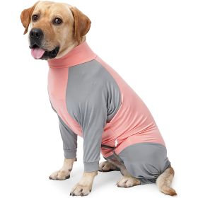 Dog Pullover Pajamas Home Wear Dog Recovery Suit Pet Cozy Onesie Jumpsuit Apparel Outfit Clothes for Dogs Walking Hiking Sleep (Color: PC-123-Pink)