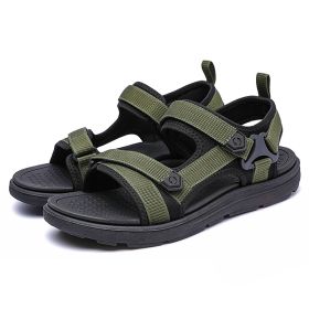 Men Fashion Sandals Man Summer Sandals Outdoor Casual Shoes Mountain Hiking Sandals Comfortable Non-Slip Slippers Beach Sandals (Color: Green)