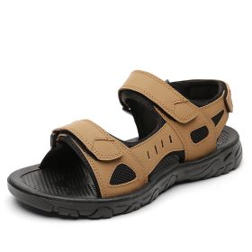 Men Summer Sandal Man Beach Sandal 2022 New Summer Casual Shoes Outdoor Hiking Shoes Mountain Trekking Sandals Big Size 39-47 (Color: khaki)
