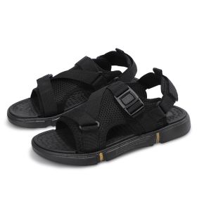 Men Beach Sandals 2022 Summer Man Fashion Sandals Outdoor Casual Slipper Comfortable Hiking Sandal High Quality Breathable Shoes (Color: Black golden)