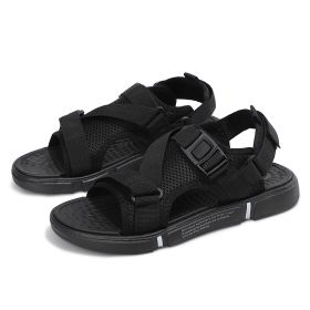 Men Beach Sandals 2022 Summer Man Fashion Sandals Outdoor Casual Slipper Comfortable Hiking Sandal High Quality Breathable Shoes (Color: Black white)