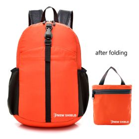 Folding Ultralight Portable Backpack as Outdoor Cycling Mountaineering Travel Backpack (Color: Orange)