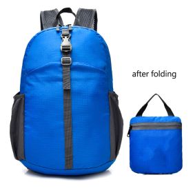 Folding Ultralight Portable Backpack as Outdoor Cycling Mountaineering Travel Backpack (Color: Blue2)