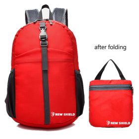 Folding Ultralight Portable Backpack as Outdoor Cycling Mountaineering Travel Backpack (Color: Red)