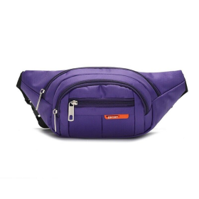 Sling Shoulder Travel Sport Pouch Unisex Fanny Pack Belt Waist Bag (Color: Purple)