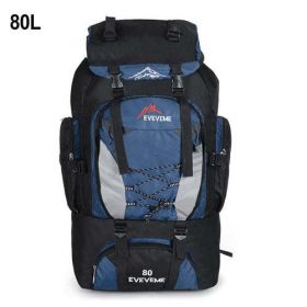 90L 80L Travel Bag Camping Backpack Hiking Army Climbing Bags (Color: Gold Color 80L Navy Bag)