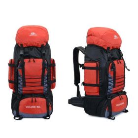 90L 80L Travel Bag Camping Backpack Hiking Army Climbing Bags (Color: White Color 90L Red  Bag)