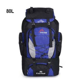 90L 80L Travel Bag Camping Backpack Hiking Army Climbing Bags (Color: Silver color 80L Blue Bag)