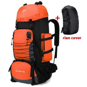 90L 80L Travel Bag Camping Backpack Hiking Army Climbing Bags (Color: Light blue 90L Bag and Cover OG)