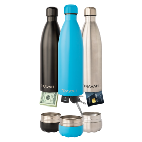 Water Bottle w Hidden Storage Compartment (Diversion Bottle) (Color: Blue)